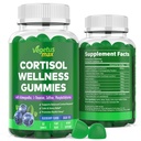 Cortisol Gummies for Women, Cortisol Reducer with Ashwagandha, Saffron, L-theanine, Phosphatidylserine, Mood Support, Lower Cortisol Supplement, Sleep, Blueberry, 60 Count