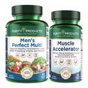 Purity Products Muscle Accelerator + Men's Perfect Multi Bundle - Clinically Tested Muscle Accelerator Blend - Advanced Mens Multivitamin - Promotes Strength + Supports Healthy Testosterone Levels