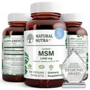 Natural Nutra OptiMSM, MSM Supplement with Sulfur, Cartilage Health, Prevent Thinning Hair, Increase Joint Flexibility and Bone Health, Support Fluid Balance, Weight Loss, 1000 mg, 60 Vegan Tablets