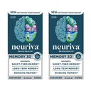 NEURIVA Memory 3D Brain Supplement - Nootropic Capsules for Memory, Focus & Cognitive Function - Short Term, Long Term, & Working Memory Support - 50ct - Pack of 2