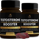 (2 Bottles) Testosterone Booster Gummies | Superior 8-in-1 Complex | Maca, Ashwagandha, L-Arginine, Tribulus & More | Male Enhancement Test Booster for Men | Energy and Performance Enhancer | 120ct.