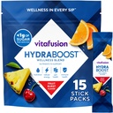 Vitafusion Hydraboost Drink Powder Packets, Electrolytes Support Daily Hydration, Vitamins Support Cellular Energy & Immune Health, Prebiotic Fiber Supports Gut Health, Fruit Burst, 15 Sticks