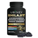Premium Shilajit Capsules – 500mg with Ashwagandha, Ginseng & Cordyceps – Natural Energy, Stamina & Brain Support – Boost Focus, Vitality & Immunity – 120 Vegan Capsules, 4-Month Supply