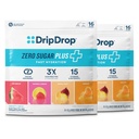 DripDrop Zero Sugar Plus - Sugar Free Hydration Packets- Single Serve Electrolytes Powder Drink Mix - Raspberry Lemonade, Watermelon, Tangerine, Tropical Punch - Non-GMO, Vegan- 16 Sticks (Pack of 2)
