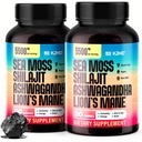 KJHD 2 Pcs Shilajit Ashwagandha Gummies with Sea Moss, Beet Root, Lion’s Mane Mushroom & Black Seed Oil – Organic Herbal Superfood Supplement – 120 Vegan Gummies