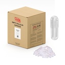 Size 0 Vegan Empty Capsules - 100000 Count - Bulk Case Joined Pullulan Clear Veggie Caps - Fillable for Machine - Nutraceutical Supplement & Vitamin Supply
