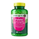 Folate 1,333 mcg DFE (Folic Acid 800 mcg), Dietary Supplement for Women’s Health, 400 Tablets + Quality Check Sticker