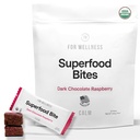 For Wellness Superfood Bites Calm: Dark Chocolate Raspberry | Healthy Snacks for Adults and Kids | Organic, Healthy Snack for Energy and Brain Food | 20 Count