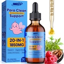Parasite Cleanse for Humans & Kids - 20-in-1 Herbal Blend with Wormwood, Black Walnut, Zeolite & Chlorella, 20 Billion Probiotics Liquid, Alcohol-Free Digestive & Gut Support, 30 Servings