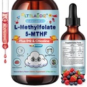 Liposomal L-Methylfolate 5-MTHF Liquid for Kids & Teens – High Absorption Methylated Folate with Citicoline & Methyl B12 – Supports Focus, Clarity & Cognitive Development – Sugar-Free Berry – 2 fl oz