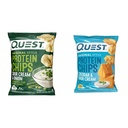 Quest Nutrition Protein Chips, Sour Cream & Onion, High Protein, Low Carb, Pack of 12 & Protein Chips, Cheddar & Sour Cream, High Protein, Low Carb, 1.1 Ounce (Pack of 12)