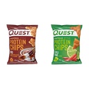 Quest Nutrition Protein Chips, BBQ, High Protein, Low Carb, 1.1 Ounce (Pack of 12) & Tortilla Style Protein Chips, Chili Lime, Baked, 1.1 Oz, Pack of 12