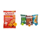 Quest Nutrition Cheese Crackers & Protein Chips Variety Pack, (BBQ, Cheddar & Sour Cream, Sour Cream & Onion), High Protein, Low Carb, 1.1 Ounce (Pack of 12)