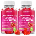 L-Methylfolate 15 mg Gummies, Methylfolate Supplement, Folate 5-MTHF Supplement for Support Mood, Brain Health, Immune System, Sugar Free, Strawberry Flavor, 120 Count