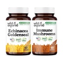 Wild & Organic Echinacea Goldenseal 60 Capsules & Immune Mushrooms 60 Capsules