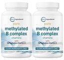 Micro Ingredients 2 Pack Pure Methylated B Complex, 480 Capsules | 11-in-1 Formula with B12, Thiamin, Folate, Inositol, Choline, & Vitamin C | Filler Free | Non-GMO