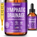 Organic Lymphatic Drainage Drops with Cleavers I Red Root I Burdock I Ginger I Dandelion I Soursop I Black Seed Oil I Ashwagandha Lymph System Support Detox - Liver Cleanse Supplement (1 Bottle)