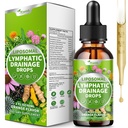 Lymphatic Drainage Drops Supplement for Liposomal, Immune & Lymph System Support for Women & Men with Echinacea,Elderberry,Dandelion,Milk Thistle,Burdock,Turmeric & More,Orange Flavor,2 FL OZ