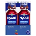 Vicks NyQuil, Nighttime Relief of Cough, Cold & Flu Relief, Sore Throat, Fever, & Congestion Relief, Cherry Flavor, Twin Pack, 12 FL OZ