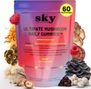 Mushroom Gummies - 10-in-1 Advanced Complex w/Lions Mane, Reishi, Cordyceps, Turkey Tail - Focus & Brain Support - Raspberry Flavored 60 Vegan Lions Mane Mushroom Gummies for Adults