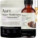 Auri Chill Gummies & Immune Support Tincture Bundle Pack - Super Mushroom Chill Gummies Reishi Super Mushroom Elixir - Calm & Immune Support Supplement - 60 Gummies and 60ml Elixir