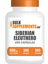 BulkSupplements.com Siberian Ginseng (Eleuthero Root) Capsules - 365 Capsules (Pack of 1)