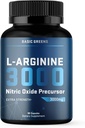 L-Arginine 3000mg Nitric Oxide Supplement for Men and Women – Non-GMO Vegan Capsules with Beet Root for Circulation, Endurance, Energy, Stamina, Performance and Workout Support – 90 Caps