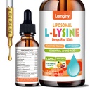 L-Lysine Liqud Drops, 1000mg L-Lysine for Kids & Adults with Calcium Complex, GABA, Vitamins, Skin & Lip Health, Immune & Collagen Production Support, Non-GMO, Natural Cherry & Orange Flavor 2 FL oz