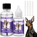 All-in-One Ear Posting Kit with Bonding Cement for Dogs, 4pcs Ear Tapes and 30ml Glue Remover for Doberman, Corgi, Yorkie Daily Care, Quick & Long-Lasting