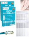 Sticky Ear Cleaning Stick, 48 Pack Upgraded Large Resin Gentle Reusable Adhesive Ear Wax Removal Soft Head Swabs Cleaner Pick Scoop Tool Kit with Dust Cover for All Ages (48pcs)