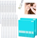 48 Pcs Earwax Removal Adhesive Swabs Ear Wax Removal Tool & Ear Cleaning Tool Kit, with Gentle Removal Stick for All Ages (Single Head)