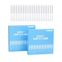 48 pcs Sticky Ear Cleaning Stick, Reusable Ear Cleaning Tools with Soft Rubber Head, Gentle Adhesive Ear Pick for Ear Wax Cleaning, Adhesive Ear Cleaning Sticks for All Ages
