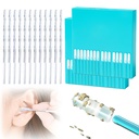 Earwax Removal Adhesive Swabs, New Reusable Ear Wax Removal Tools with Dust Cover Packaging, Adhesive Ear Wax Removal Tools, Ear Cleaning Tools Ear Curette for Kids & Adults (48Pcs, Small)