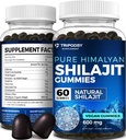 Pure Himalayan Organic Shilajit Gummies - Poent Shilajit Resin Supplement for Men & Women - 100% Natural with 90+ Trace Minerals - Ενίσχυση της ενέργειας, της ζωτικότητας και της ανοσοποιητικής υποστήριξης - 60 Gummies