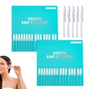 48 Pack Earwax Removal Adhesive Swabs, Reusable Sticky Soft Head Ear Swabs, Adhesive Ear Wax Removal Tools for Child and Adult and Pet