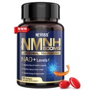 NEVISS NAD+ Supplement, Next-Gen NMNH Liposomal 500mg, NR NMN Supplement Alternative, High Absorption NAD+ with Curcumin, Niacinamide for Cellular Energy, DNA Repair, Healthy Aging, 60 Softgels