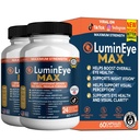 LuminEye MAX Eye Health Supplement, 60 Veggie Capsules, with Lutein, Bilberry Extract, 24 Premium Ingredients, Maximum Strength Vision Support (2)