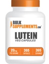 BulkSupplements.com Lutein Capsules - Eye Vitamins, Antioxidant Source - Gluten Free, 1 Capsule per Serving, 20mg Serving, 365 Count (Pack of 1)