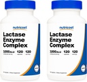 Nutricost Lactase Enzyme Complex 3.000 FCC ALU, 120 κάψουλες λαχανικών - Μη ΓΤΟ, Χωρίς γλουτένη, 120 σερβιρίσματα (2 φιάλες)