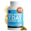 Atlantic Naturals Sea Moss 7 Day Colon & Gut | Enriched with Psyllium Husk, Senna Powder, Turmeric & Herbs | Supports Digestive Health, Bloating, & Natural Flushing for Women & Men | 180 Capsules