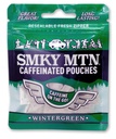 SMOKEY MOUNTAIN Caffeinated Pouches - Wintergreen - Tobacco Free and Nicotine Free - 15 Pouches Per Pack - 5 Packs