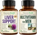 Liver Cleanse Detox & Repair Milk Thistle Supplement & Multivitamin for Men - Πλήρης Mens Πολυβιταμίνες & Multiminerals με Βιταμίνη Α, C, D, E, B12, Ψευδάργυρος, και περισσότερες Βιταμίνες για τους άνδρες