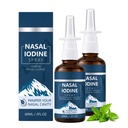 Timeno Iodine Nasal Spray with Fulvic Acid, Fine Mist Nasal Moisturizing Cleaner for Dry Nose, Daily & Travel Nose Care Spray, 60ml Each, 2 Pack