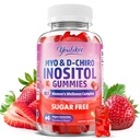Myo-Inositol & D-Chiro Inositol Gummies for Women - Ideal 40:1 Ratio with Vitamin D3, Folate, Magnesium and Zinc - Support Female Health & Wellness - Sugar-Free, Strawberry Flavor, 60 Count