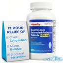 TIME-Cap Labs Guaifenesin 600mg Extended Release, Expectorant Mucus Relief & Chest Congestion Relief Tablets, 500 Count
