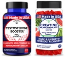 Lunakai USA Made Testosterone Booster Capsules + Creatine Monohydrate Gummies Bundle – Non-GMO – 60ct Each