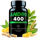 Andro400 Natural T Booster Supplements for Men – Traditional Tongkat Ali (Eurycoma Longifolia) 100:1 Extract – Herbal Formula for Energy, Stamina, & Metabolic Support – 1 Pack, 60 Capsules