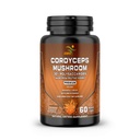 Cordyceps Mushroom Extract Capsules, No Fillers, 30% Polysaccharides, Energy & Immune Support Formula, Vegan, Non GMO, 60 Capsules
