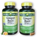 Ginger Root 550 mg- Organic Supplements 100 Capsules (Pack of 2)
