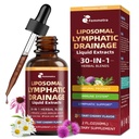 Liposomal Lymphatic Drainage Drops - 30 Herbal Blend, Tart Cherry Flavor, Supports Fluid Balance & Eases Bloating for Sedentary Workers, Plant-Based Daily Wellness, 2 Fl Oz, Liquid Form